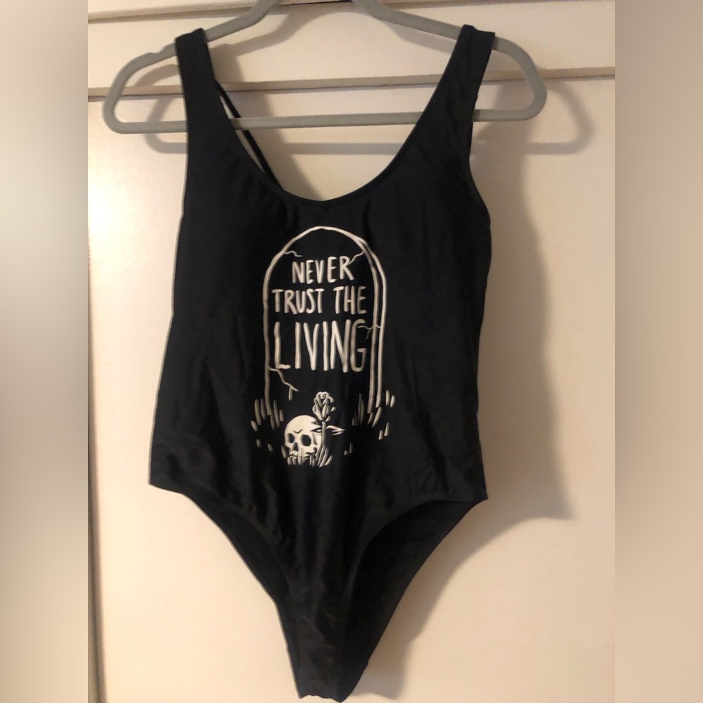 Black one piece bathing suit